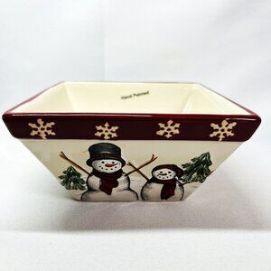 Temptations Vintage Yuletide Christmas St. Nicholas Square Bowl 6"